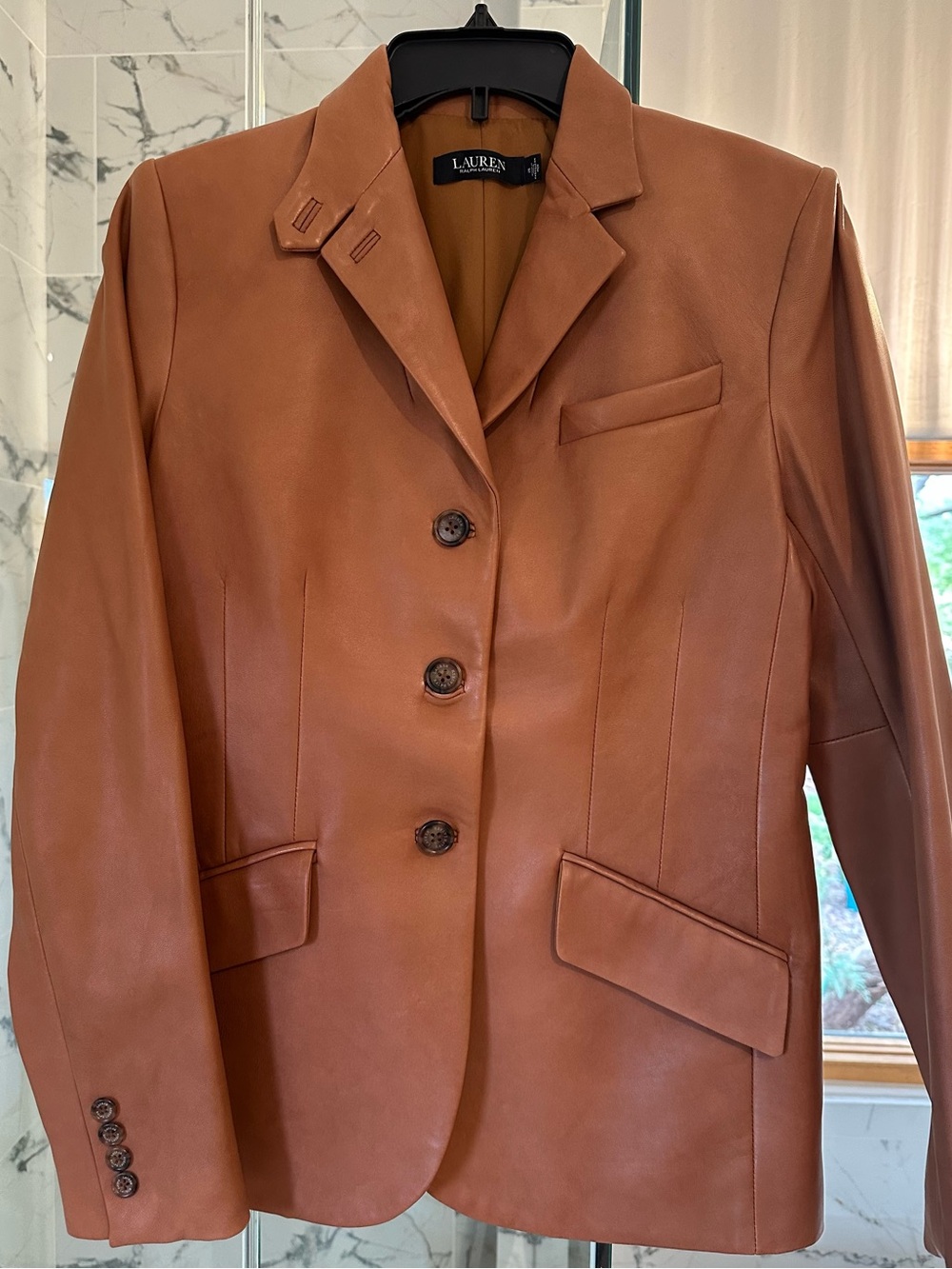 Ralph Lauren Tan/Cognac Leather Blazer